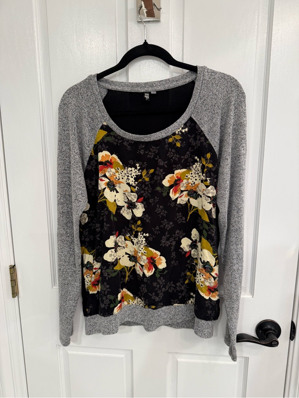 Kut From The Kloth Benter Mixed Material Floral Long sleeve Top